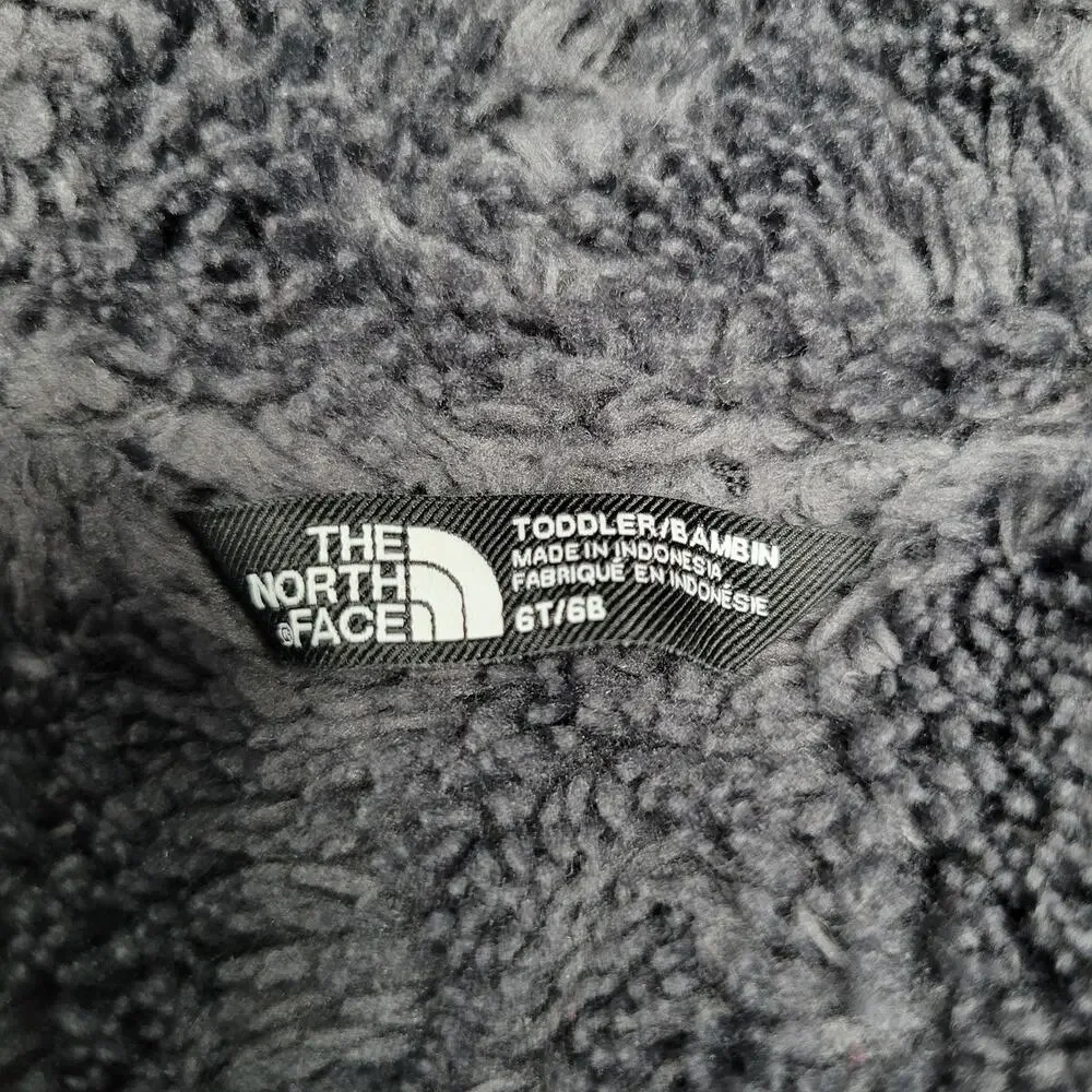 The North Face Toddler 6T 550 Down Puffer Jacket Gray Sherpa Hood Gorpcore